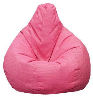 Пуф барбарон XL Голяма Круша, за възрастен, Махащ се калъф за пране, Pink Denim, Дамаска