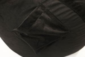 Пуф барбарон LUXE, XL размер, Голяма Круша, за възрастен, Самостоятелен вътрешен калъф, Finley , Черен, Велур