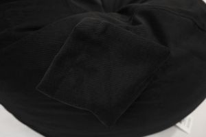 Пуф барбарон LUXE, XL размер, Голяма Круша, за възрастен, Самостоятелен вътрешен калъф, Lennox, Черен, Италианска Мебелна Дамаска