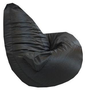 Пуф барбарон LUXE+, XL размер, Голяма Круша, за възрастен, Самостоятелен  вътрешен калъф, Black Shine, Текстил