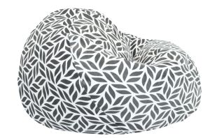 Пуф барбарон LUXE+, XL размер, Голяма Ябълка, за възрастен, Самостоятелен  вътрешен калъф, Black&White, Дамаска