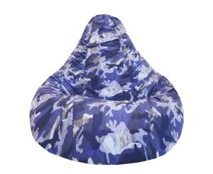 Пуф барбарон LUXE+, XL размер, Голяма Круша, за възрастен, Самостоятелен вътрешен калъф, Blue Camouflage, Промазка