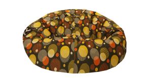 *Пуф барбарон LUXE+, XL размер, Голяма Ябълка, за възрастен, Самостоятелен  вътрешен калъф, Водоотблъскващ, Colorful Circle, Дамаска