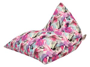 Пуф Пирамида, L размер, Свалящ се калъф, Водонепропусклив, Pink Print, Промазка